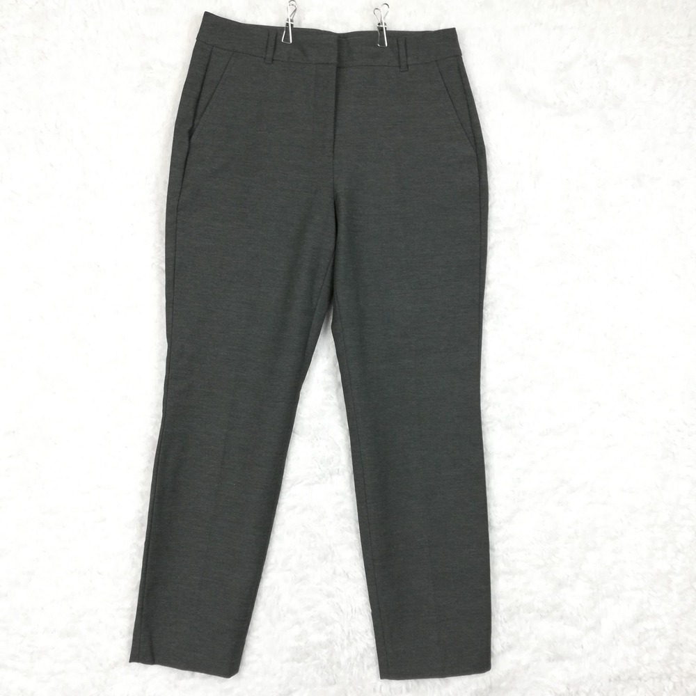 White House Black Market Womens Pants Elle Slim Trouser Dark Gray Heather Mid 6